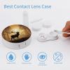 YHEGBFD Spectacle Case,Elk Artwork Contact Lens Case,portable Contact Lens Case,contact Lens Box with Mirror view 3