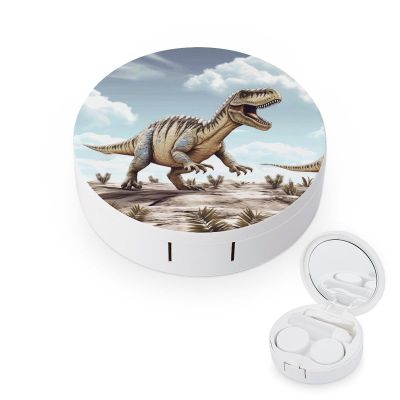 YHEGBFD Spectacle Case,Dinosaur Walking Dinosaur Walking Contact Lens Case,portable Contact Lens Case,contact Lens Box with Mirror