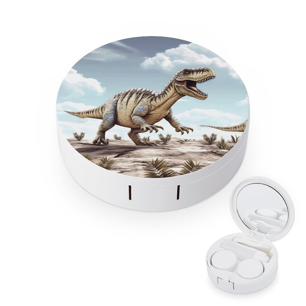 YHEGBFD Spectacle Case,Dinosaur Walking Dinosaur Walking Contact Lens Case,portable Contact Lens Case,contact Lens Box with Mirror
