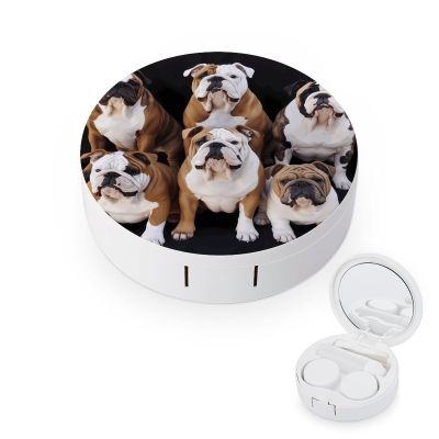 YHEGBFD Spectacle Case,English Bulldogs Contact Lens Case,portable Contact Lens Case,contact Lens Box with Mirror