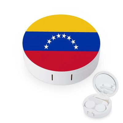 YHEGBFD Spectacle Case,Flag of Venezuela Contact Lens Case,portable Contact Lens Case,contact Lens Box with Mirror