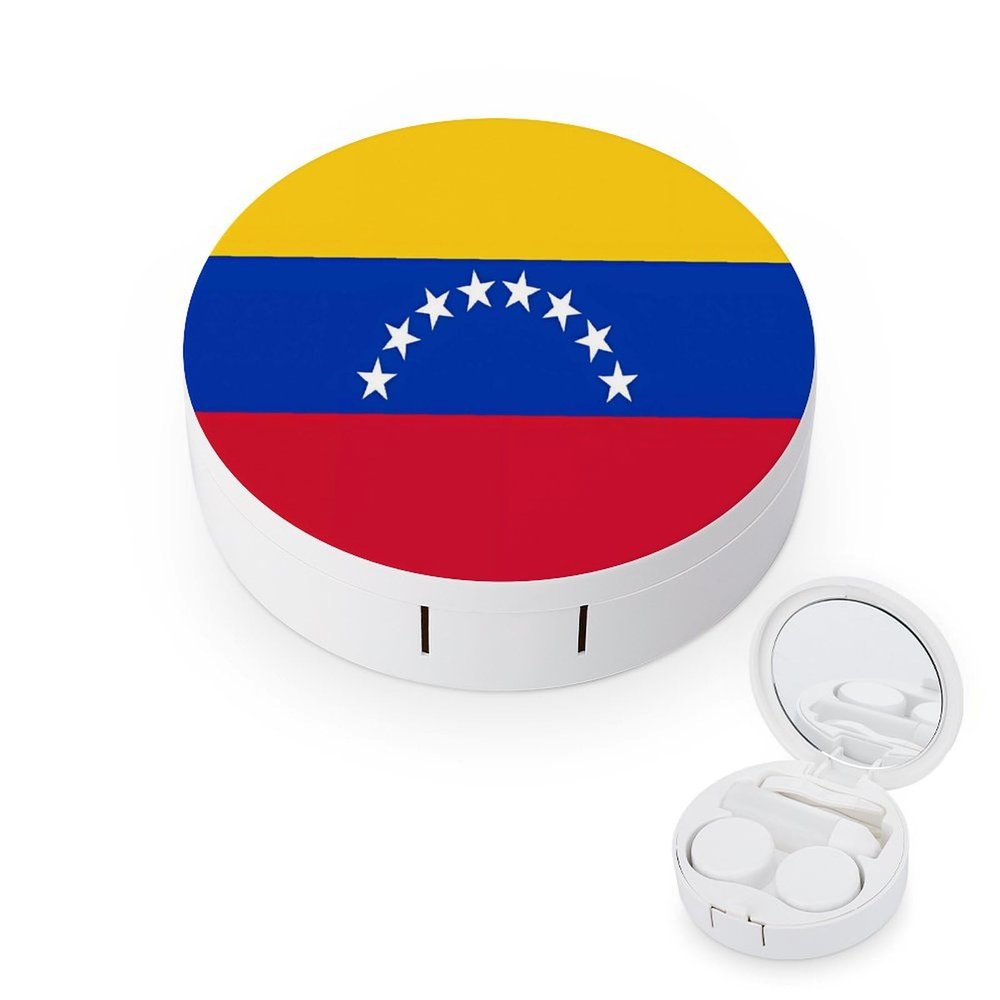 YHEGBFD Spectacle Case,Flag of Venezuela Contact Lens Case,portable Contact Lens Case,contact Lens Box with Mirror
