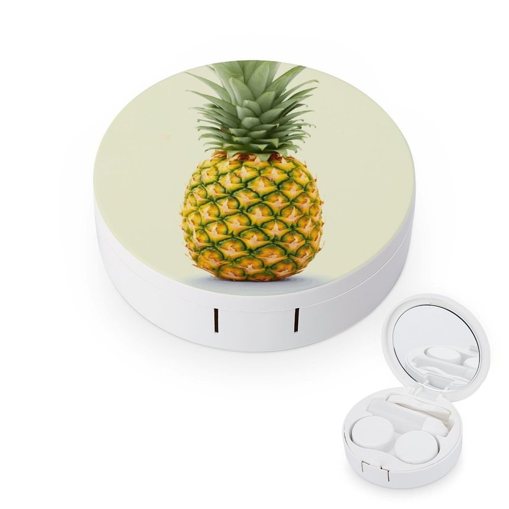 YHEGBFD Spectacle Case,Fresh Pineapple Contact Lens Case,portable Contact Lens Case,contact Lens Box with Mirror