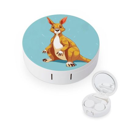 YHEGBFD Spectacle Case,Funny Cartoon Kangaroo Zoo Contact Lens Case,portable Contact Lens Case,contact Lens Box with Mirror