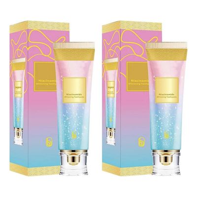 Accel Niacinamide Whitening Toothpaste Fresh Breath Toothpastes, Antiplaque, Remove Stain and Whitening (2 Pcs)