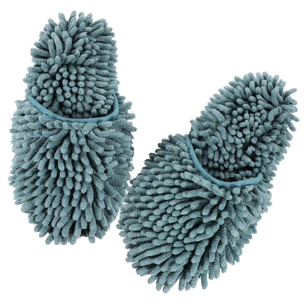 minkissy Convenient Mop Shoes Fluffy Sliers Cleaning Sweeping Slippers Sturdy Washable for Household Cleaning