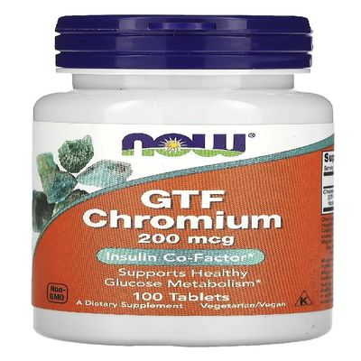 NOWFoods Now Foods GTF Chromium 200mcg | Supports Healthy Blood Sugar Levels 100 Tablets