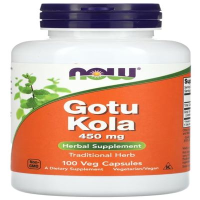 Now Foods Gotu Kola 450mg | Natural Cognitive & Circulatory Support 100 Vcaps