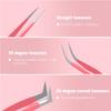 VEYES INC Lash Tweezers for Eyelash Extensions Fiber Tip Pink Tweezers Kit3pcs Contains Isolation,Curved and Volume Lash view 4