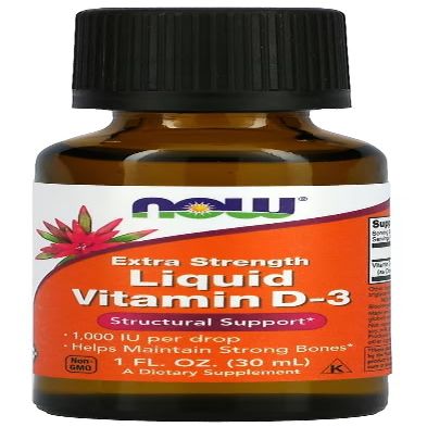 Now Foods Vitamin D-3 Liquid (Extra Strength) | Bone and Immune Health 1000 IU, 30 ml