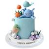 17 PCS Under the Sea Cake Decorations Ocean Animals Cake Topper with Cake Balls Decorations for Under the Sea Theme Boys Girls Baby Shower Birthday Party Supplies view 1