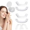 2 Piece Clip on Veneers False Teeth Straightening Kit Upper and Lower, Fake Teeth Braces for Men Women Instant Confident-Smile, Snap on Dentures with Natural White Shade view 1