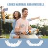 2 Pairs Clip in Veneers Teeth Top and Bottom Instant Veneers Dentures for Perfect Smile, Artificial Teeth Covers with Minitweezers for Men Women Daily Teeth Whitening view 3