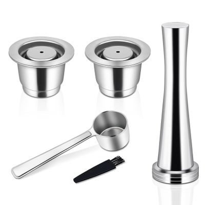 LIHONG Stainless Steel Refillable Coffee Espresso Capsules with Lid