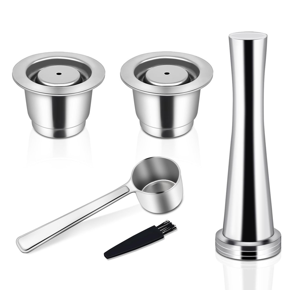 LIHONG Stainless Steel Refillable Coffee Espresso Capsules with Lid
