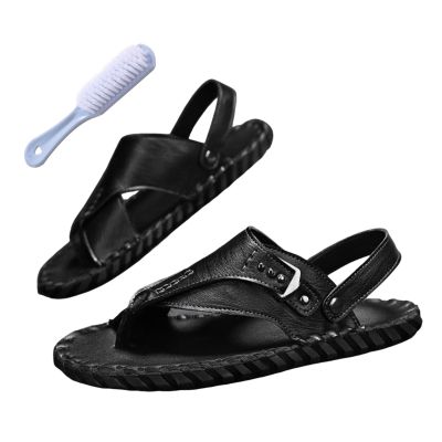 Flip Flops Mens, Men Summer Breathable Non Slip Cork Clip Toe Bunion Correction Beach Shoes, Birthday Gifts for Dad, for Hallux Valgus, Plantar Fasciitis, Arch of Foot(Color:Black,Size:7 UK)