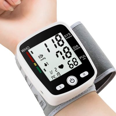 Blood Pressure Monitors, Adjustable Wrist Blood Pressure Cuff 2 x 99 Readings Digital Rechargeable Blood Pressure Machine with Voice Broadcast for Home Use