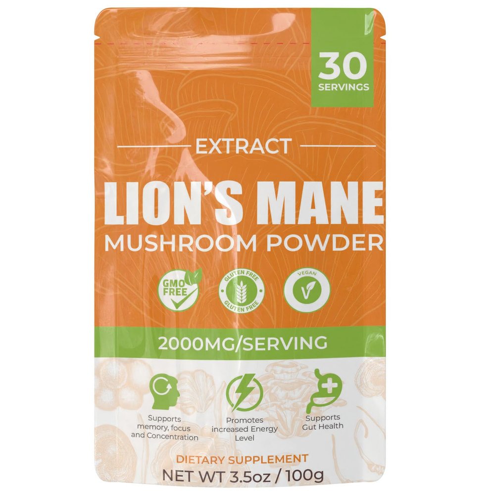 Lion's Mane Mushroom Powder Premium Natural Supplement for Cognitive Health and Immune Support