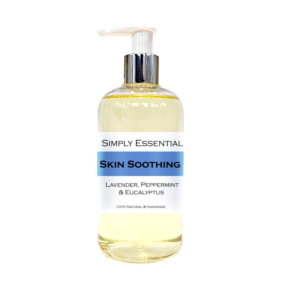 Simply Essential Skin Soothing Shaving oil 250ml with Lavender, Peppermint & Eucalyptus essential oil Soothes razor burns, bumps and rashes