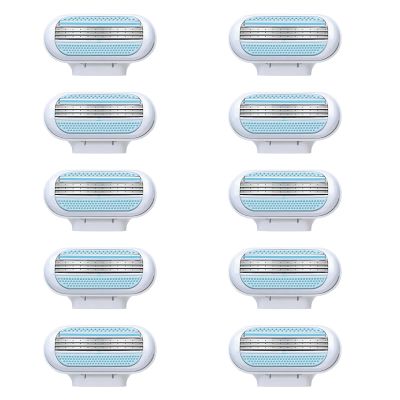 10PCS Replacement Razor Blades Compatible with Gillette Venus Extra Smooth Women's Razor, 3 Layer Blade & Pivoting Head, Razor Blades Refills for Venus Razors Effortless Glide, Easy to Replace (Blue)