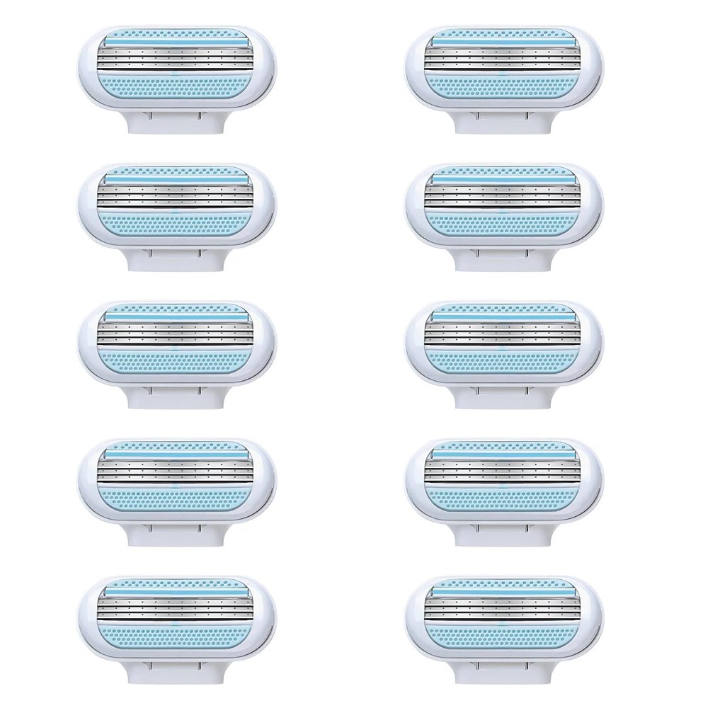 10PCS Replacement Razor Blades Compatible with Gillette Venus Extra Smooth Women's Razor, 3 Layer Blade & Pivoting Head, Razor Blades Refills for Venus Razors Effortless Glide, Easy to Replace (Blue)