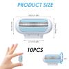 10PCS Replacement Razor Blades Compatible with Gillette Venus Extra Smooth Women's Razor, 3 Layer Blade & Pivoting Head, Razor Blades Refills for Venus Razors Effortless Glide, Easy to Replace (Blue) view 2