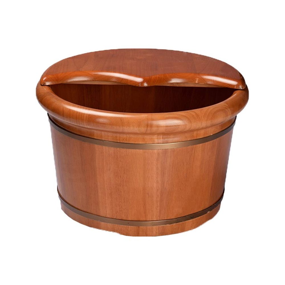 JINMUXUAN Sauna Wooden Bucket,Spa, Sauna,Soak,Handmade Massage Bucket Foot Bath,Foot Spa Wash Bucket Feet Bath Basin Tub (Color : A) Present vision hopeful Beauty Comes