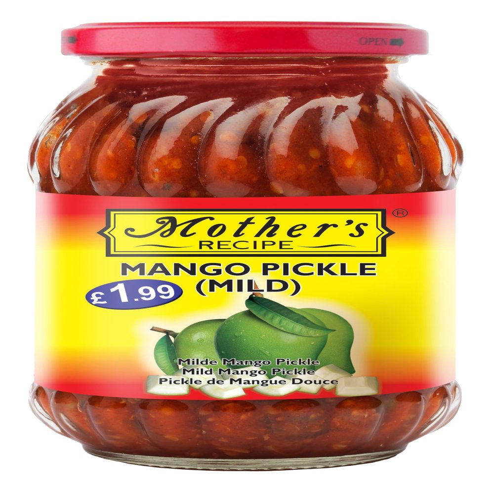 Mother's Recipe Mango Pickle Mild - 500g (Pack of 6) | Traditional Mango Pickle | Indian Condiments | Authentic Recipe | Mild Flavor