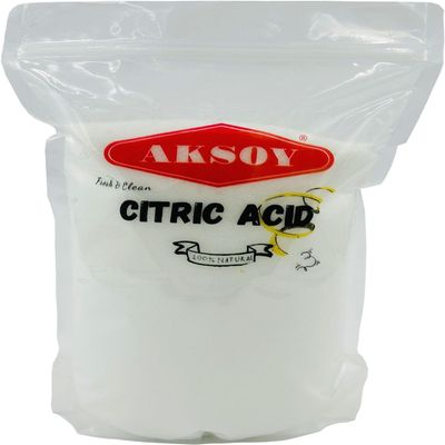 Aksoy Citric Acid Food Grade 2300gr || Non-GMO, Anhydrous, Make Your Own BathBomb, No Additives, Sour Drinks, Household Cleaning with Citric Acid Powder (Packaging may vary)