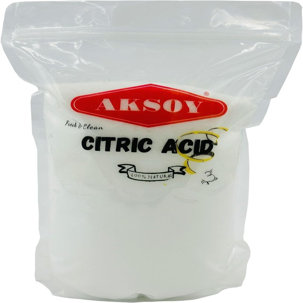 Aksoy Citric Acid Food Grade 2300gr || Non-GMO, Anhydrous, Make Your Own BathBomb, No Additives, Sour Drinks, Household Cleaning with Citric Acid Powder (Packaging may vary)