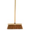 10-Inch Natural Soft Coco Sweeping Broom with Wooden Handle - Eco-Friendly Soft Bristle Sweeping Brush - Ideal for Indoors and Outdoors - Durable Home, Garage, Patio, Yard & Garden Broom view 1