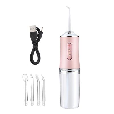 FiTspi 220ml Oral Irrigator Cordless Dental Water Flosser for Teeth Cleaning 3 Pressure Mode 4 Jet Tip IPX7 Waterproof