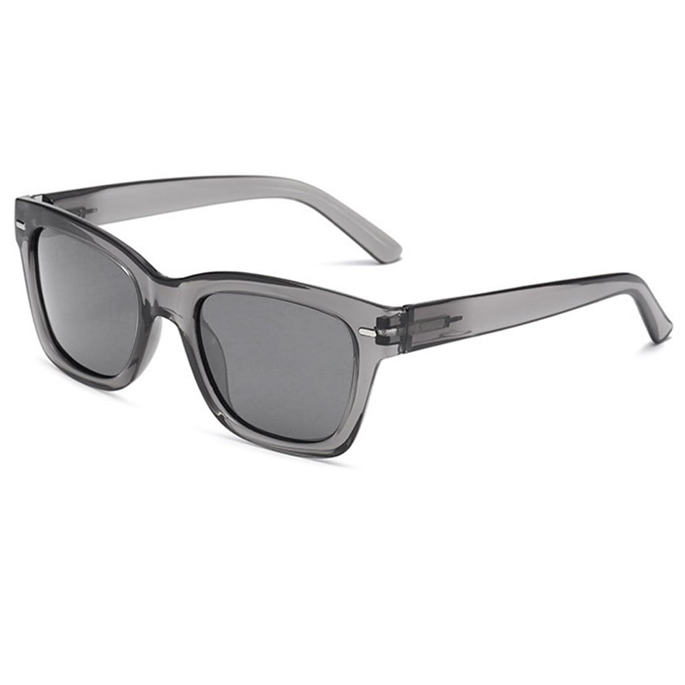 ABETOS Reading Glasses Sunglasses Retro Classic Mens Womens Large UV400 Protection Tinted Readers Spring Hinges Outdoor Reader Sunglasses, Grey 0.0