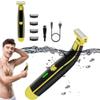 Full Body Washed Wet and Dry Double Shaver for Men, Waterproof Mens Rotary Facial Shaver Electric Shaver, Electric Beard Trimmer, Ergonomic Body Shaver (Black-Yellow, 1pcs) view 1