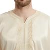 Adhdyuud Men Muslim Jubba Thobe Islamic Satin Ramadan Abaya Dress Long Robe Saudi Jubah Dubai Caftan 01 white 3XL view 2