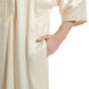 Adhdyuud Men Muslim Jubba Thobe Islamic Satin Ramadan Abaya Dress Long Robe Saudi Jubah Dubai Caftan 01 white 3XL view 3