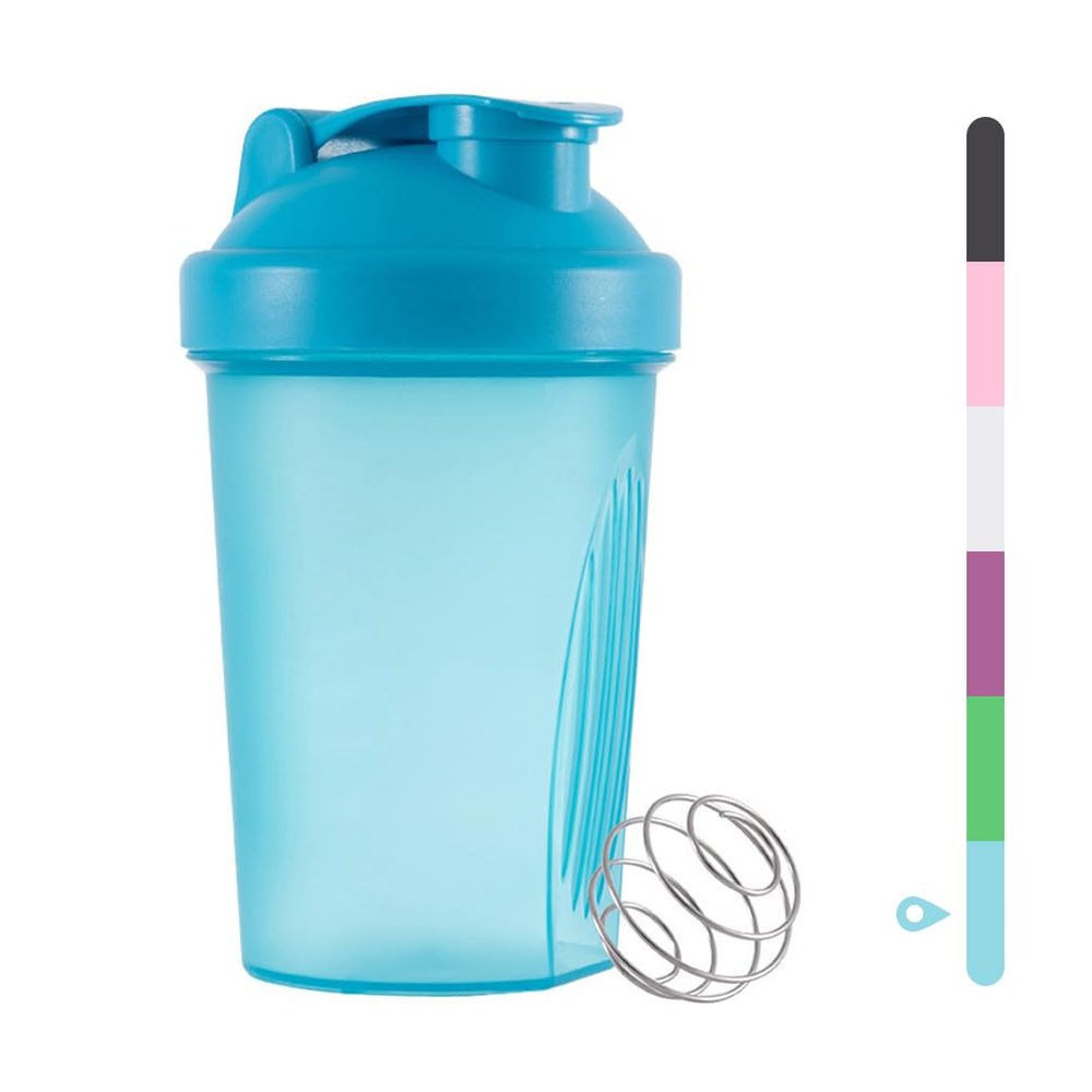 huiyoujiu Protein Shaker Bottle, Supplements Shakers with Mixing Ball, Portable Workout Water Cup with Leakproof Flip-on Lid, 400ml Fitness Milkshake Bottle for Gym, Sports, Fitness