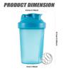 huiyoujiu Protein Shaker Bottle, Supplements Shakers with Mixing Ball, Portable Workout Water Cup with Leakproof Flip-on Lid, 400ml Fitness Milkshake Bottle for Gym, Sports, Fitness view 2