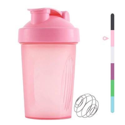 huiyoujiu Protein Shaker Bottle, Supplements Shakers with Mixing Ball, Portable Workout Water Cup with Leakproof Flip-on Lid, 400ml Fitness Milkshake Bottle for Gym, Sports, Fitness