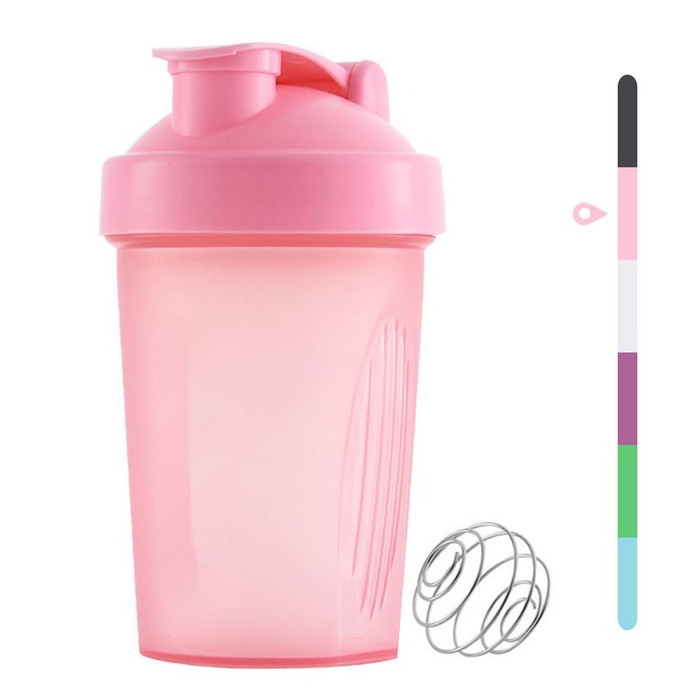 huiyoujiu Protein Shaker Bottle, Supplements Shakers with Mixing Ball, Portable Workout Water Cup with Leakproof Flip-on Lid, 400ml Fitness Milkshake Bottle for Gym, Sports, Fitness