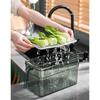 Unbreakable Kitchen Storage Basket,Refrigerator Storage Bins Stackable Clear Fridge Organizer with Lids,Stackable Fridge Storage Bins,Fridge Organizer Bins with Handle,For Vegetables, Fruit (GREEN,M) view 2