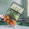 Unbreakable Kitchen Storage Basket,Refrigerator Storage Bins Stackable Clear Fridge Organizer with Lids,Stackable Fridge Storage Bins,Fridge Organizer Bins with Handle,For Vegetables, Fruit (GREEN,M) view 4