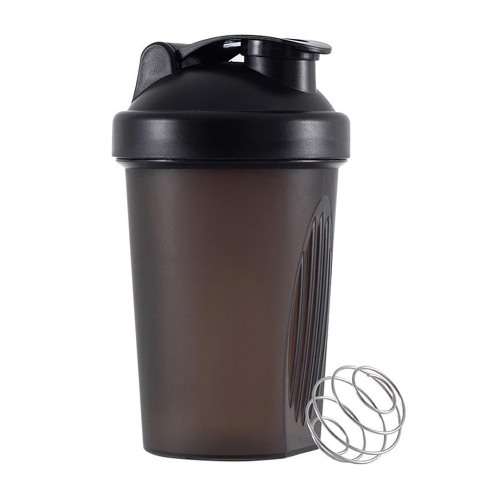 huiyoujiu Protein Shaker Bottle, Supplements Shakers with Mixing Ball, Portable Workout Water Cup with Leakproof Flip-on Lid, 400ml Fitness Milkshake Bottle for Gym, Sports, Fitness
