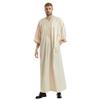 Adhdyuud Men Eid Muslim Islamic Jubba Thobe Satin Embroidery Kimono Long Robe Saudi Caftan Islam Dubai Abaya Beige S view 1