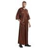 Adhdyuud Men Eid Muslim Islamic Jubba Thobe Satin Embroidery Kimono Long Robe Saudi Caftan Islam Dubai Abaya Beige S view 4