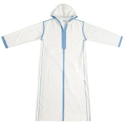 Adhdyuud Men Muslim Middle East Jubba Thobe Long Sleeves Islamic Robe Saudi Arabic Hooded Abaya Dress 01 Sky Blue S