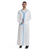 Adhdyuud Men Muslim Middle East Jubba Thobe Long Sleeves Islamic Robe Saudi Arabic Hooded Abaya Dress 01 Sky Blue S view 2