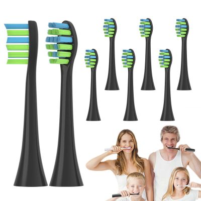 8-Pack Replacement Toothbrush HeadsCopper-Free Power Brush Heads Compatible with 7am2m AM101/AM105 SeriesCompatible with 7am2m Electric Toothbrush AM101 / AM105(Black)