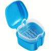 Cleaning Set for Dentures, Dentures, Cup Box, Bathing Dentures, Container with Hanging Sieve, Dentures for Storage, Travel (Blue) view 1