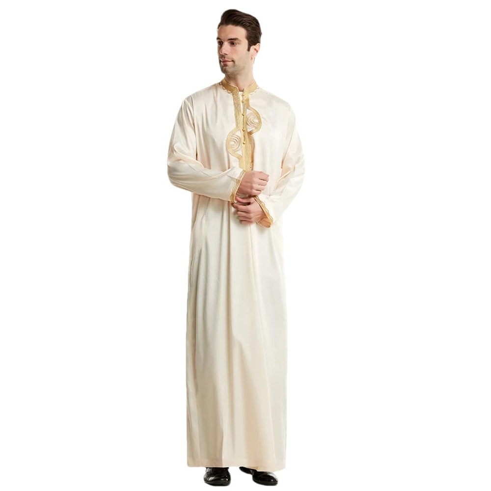 Adhdyuud Men Islamic Muslim Robe Arab Thobe Ramadan Arabic Saudi Arabia Abaya Dubai Jubba Dubai Kaftan Beige M